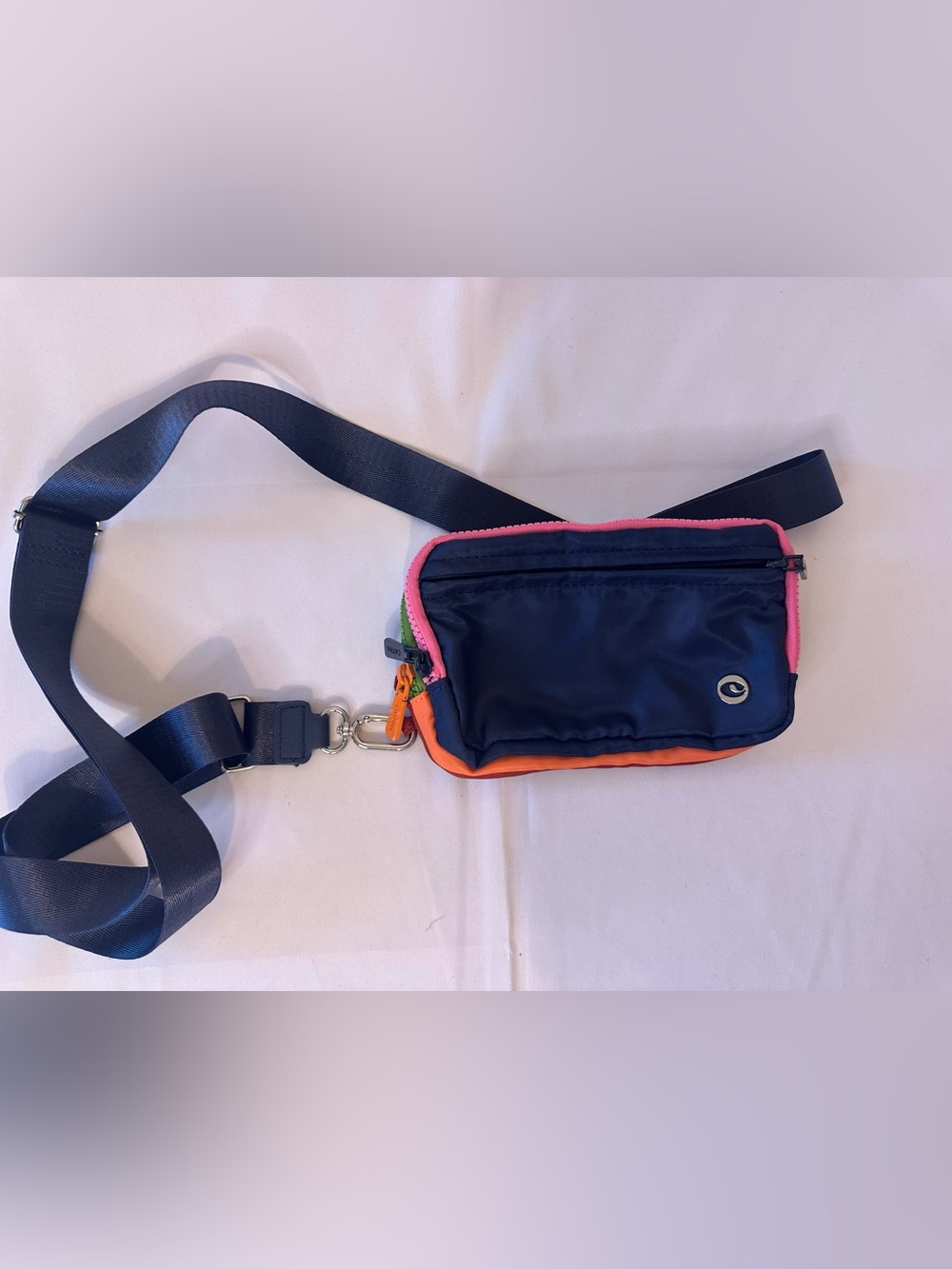 CAITINA Multicolor Colorblock Crossbody Bag Pouch Zip Adjustable Strap